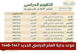 التقويم الدراسي 1447 1448